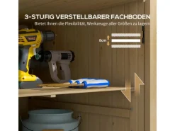 Gartenschrank Wetterfest mit Doppeltür Natur 77,5 x 88 x 90 cm*Outsunny Online