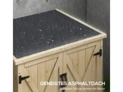 Gartenschrank Wetterfest mit Doppeltür Natur 77,5 x 88 x 90 cm*Outsunny Online