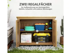 Outsunny Gartenschränke|Gartenschrank Wetterfest Tannenholz Braun 110L x 50B x 85Hcm