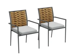 Gartenstühle Stahl  Polyester 57L x 58B x 87H cm Grau*Outsunny Clearance