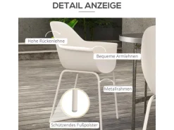 Outsunny Gartenstühle|Gartenstuhl 4er Set mit Rückenlehne 59L x 55B x 84H cm