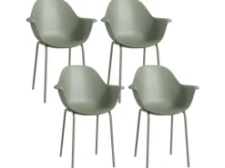 Outsunny Gartenstühle|Gartenstuhl 4er Set mit Rückenlehne und Armlehne