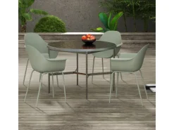 Outsunny Gartenstühle|Gartenstuhl 4er Set mit Rückenlehne und Armlehne