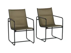 Outsunny Gartenstühle|Gartenstuhl 2er-Set Mesh Braun