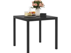 Outsunny Gartentische|Gartentisch Aluminium  Kunststoff 73L x 73B x 72H cm Schwarz