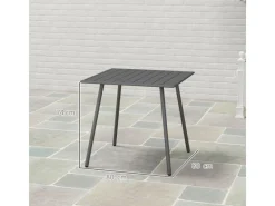 Gartentisch  Gartentisch Stahl Grau 80L x 80B x 74H cm*Outsunny Hot