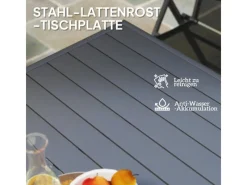 Gartentisch  Gartentisch Stahl Grau 80L x 80B x 74H cm*Outsunny Hot