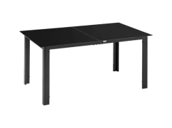 Gartentisch mit Glastischplatte Wetterbeständig Leicht Abwischbar*Outsunny Discount