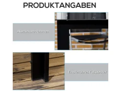 Gartentisch mit Glastischplatte Wetterbeständig Leicht Abwischbar*Outsunny Discount