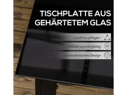 Gartentisch mit Glastischplatte Wetterbeständig Leicht Abwischbar*Outsunny Discount