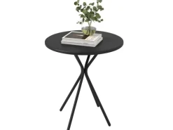 Outsunny Gartentische|Gartentisch Rund Stahl Metall 60 x 70H cm Schwarz