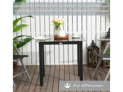 Gartentisch Wasserfest Verstellbare Füße Rustikale Optik*Outsunny Hot