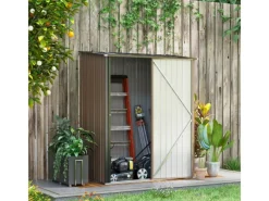 Gerätehaus mit Pultdach 1,34 m² Abschließbar Braun 161,5 x 94,5 x 196 cm*Outsunny Sale