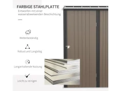 Gerätehaus mit Pultdach 1,34 m² Abschließbar Braun 161,5 x 94,5 x 196 cm*Outsunny Sale