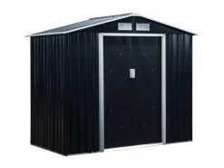 Outsunny Gartenschränke|Gerätehaus mit Pultdach Stahl Kohlegrau 213L x 130B x 185H cm