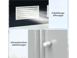 Outsunny Gartenschränke|Gerätehaus mit Pultdach Stahl Kohlegrau 213L x 130B x 185H cm