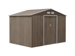 Outsunny Gartenschränke|Gerätehaus mit Pultdach Stahl Braun 277L x 195B x 192H cm