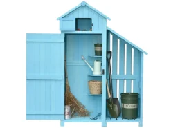 Gerätehaus Tannenholz Himmelblau 130L x 54,5B x 180H cm*Outsunny Online