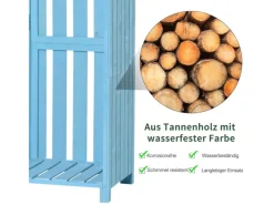 Gerätehaus Tannenholz Himmelblau 130L x 54,5B x 180H cm*Outsunny Online