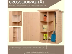 Outsunny Gartenschränke|Geräteschuppen mit Regalböden für Garten 75 x 56 x115 cm