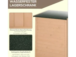 Outsunny Gartenschränke|Geräteschuppen mit Regalböden für Garten 75 x 56 x115 cm