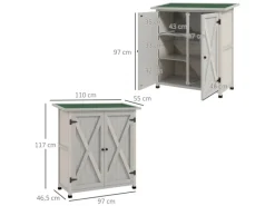 Geräteschuppen Tannenholz Hellgrau 110L x 55B x117H cm*Outsunny Sale