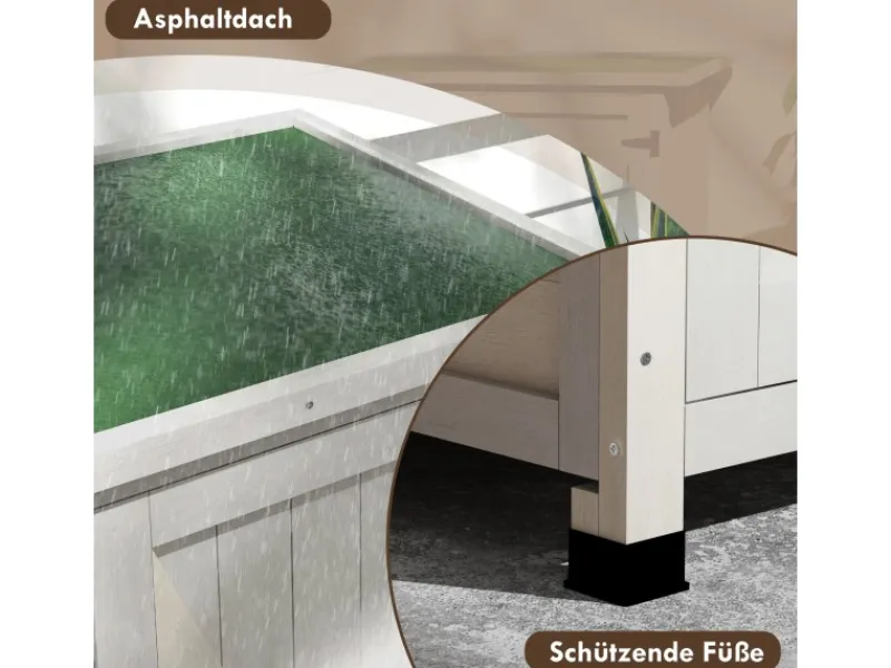 Geräteschuppen Tannenholz Hellgrau 110L x 55B x117H cm*Outsunny Sale