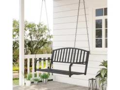 Hängebank 2-Sitzer mit Ketten Schwarz 127 x 60 x 53 cm*Outsunny Online