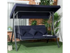 Hollywoodschaukel 3-Sitzer Dunkelblau 198 x 118 x 168 cm*Outsunny