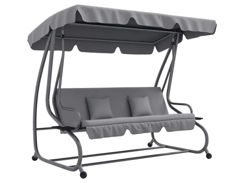 Hollywoodschaukel mit Liegefunktion 200 x 120 x 164 cm Hellgrau*Outsunny