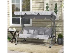 Hollywoodschaukel mit Liegefunktion 200 x 120 x 164 cm Hellgrau*Outsunny