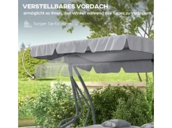 Hollywoodschaukel mit Liegefunktion 200 x 120 x 164 cm Hellgrau*Outsunny