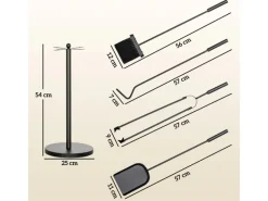 Kaminbesteck Set 5 teilig Kaminzubehör Metall Schwarz*Outsunny Online