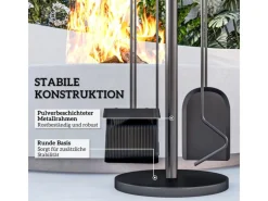 Kaminbesteck Set 5 teilig Kaminzubehör Metall Schwarz*Outsunny Online