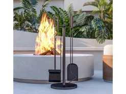 Kaminbesteck Set 5 teilig Kaminzubehör Metall Schwarz*Outsunny Online