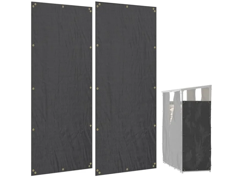 Outsunny Kaminholzregale|Kaminholzregal Abdeckung 2er-Set Wasserdicht Polyester Schwarz