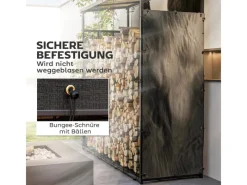 Outsunny Kaminholzregale|Kaminholzregal Abdeckung 2er-Set Wasserdicht Polyester Schwarz