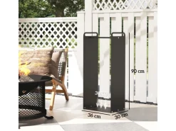 Outsunny Kaminholzregale|Kaminholzregal Brennholzregal für Outdoor Indoor Stahl Schwarz