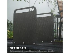 Kaminholzregal Brennholzregal mit Griffe Stahl Schwarz*Outsunny Clearance