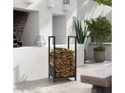 Outsunny Kaminholzregale|Feuerschalen|Kaminholzregal Kaminholzlager Stapelhilfe