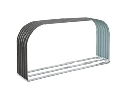 Outsunny Kaminholzregale|Kaminholzständer Holzlager Stahl Grau T212 x B46 x H112 cm