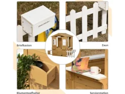 Outsunny Outdoor-Spielzeug|Kinderspielhaus Spielhaus Outdoor mit Tür für Kinder 3-6 Jahre