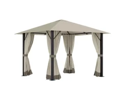 Pavillon Aluminium Stahl Polyester Khaki 297L x 297B x 260H cm*Outsunny Sale