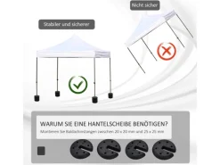 Outsunny Pavillons|Pavillongewicht HDPE Partyzelt Schwarz Ø25 x 6 cm