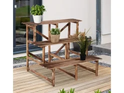  Pflanzenregal Tannenholz Naturholz L100 x B80 x H78cm*Outsunny Online