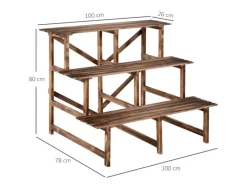  Pflanzenregal Tannenholz Naturholz L100 x B80 x H78cm*Outsunny Online