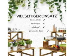  Pflanzenregal Tannenholz Verkohlt L120 x B80 x H80cm*Outsunny Online