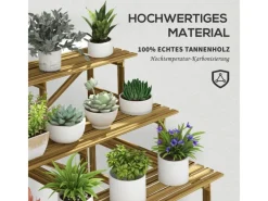  Pflanzenregal Tannenholz Verkohlt L120 x B80 x H80cm*Outsunny Online