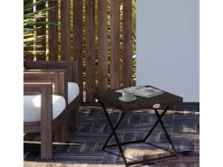 Outsunny Gartentische|Polyrattan Klappbar Balkontisch Falttisch