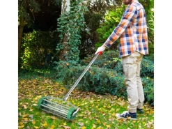 Outsunny Rasenlüfter|Rasenlüfter Silber 139 x 43,5 x 15 cm